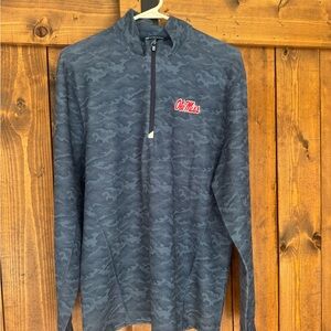 Cutter & Buck Ole Miss Blue Camo Quarter-Zip Sweatshirt